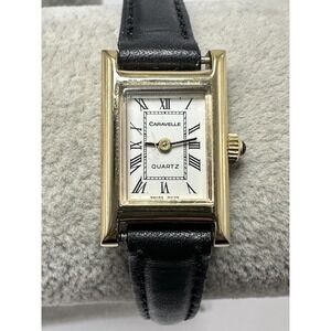 Caravelle 8835 Ladies Tank Watch 1980 P0 New Battery 15MM 6.75" Vintage Rare N46